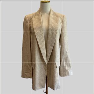 Zara NWOT Light Beige Pinstripe Blazer L